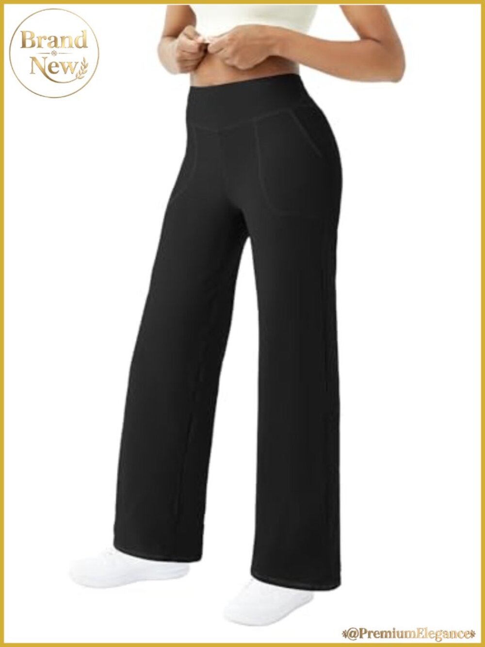 Wide Leg Yoga Pants Soft Stretchy High Waist Loose Casual Trousers with Pockets